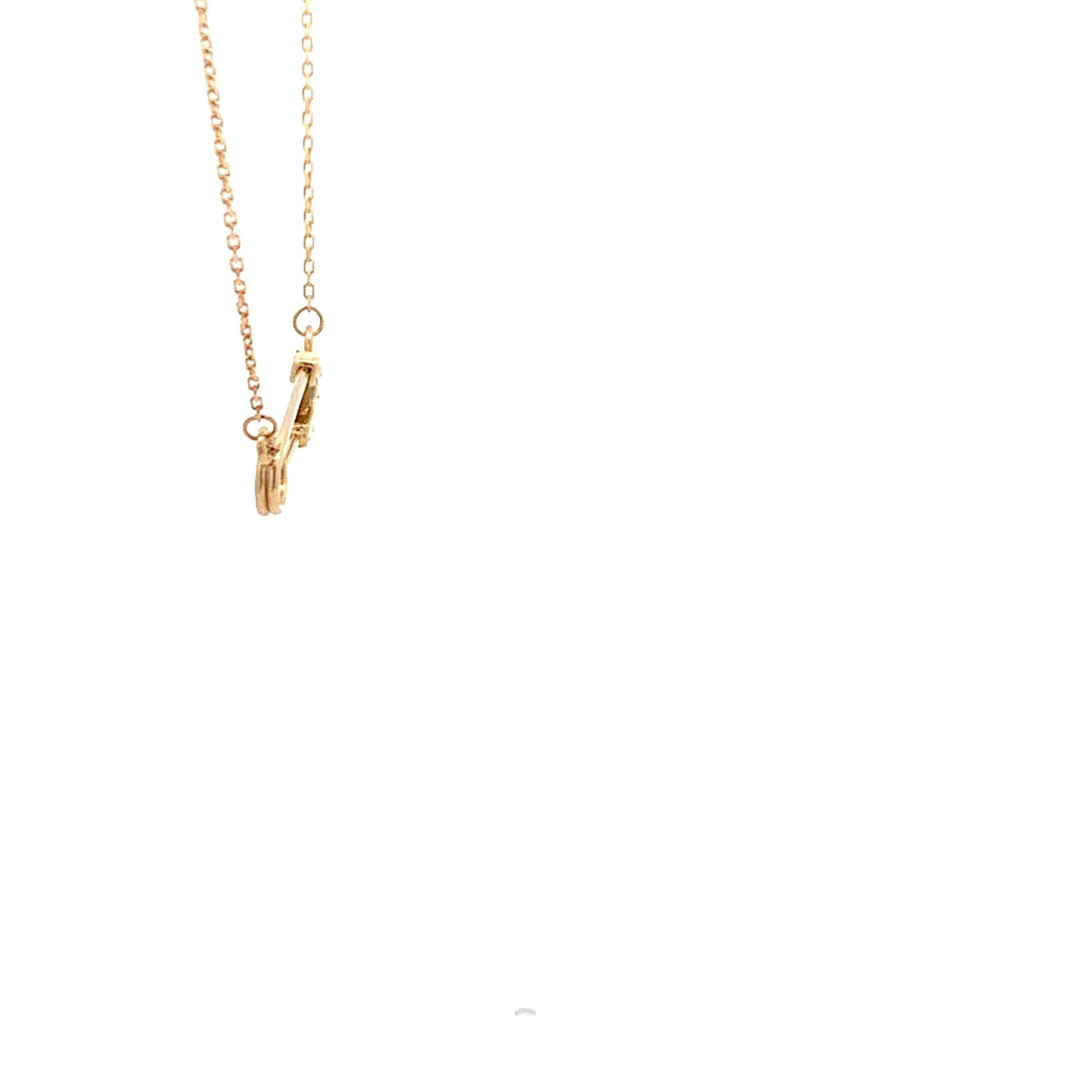 18K Yellow Gold Necklace Chain Pendant Pin 16.5 inches with one inch extension 2.31 grams - Rafant