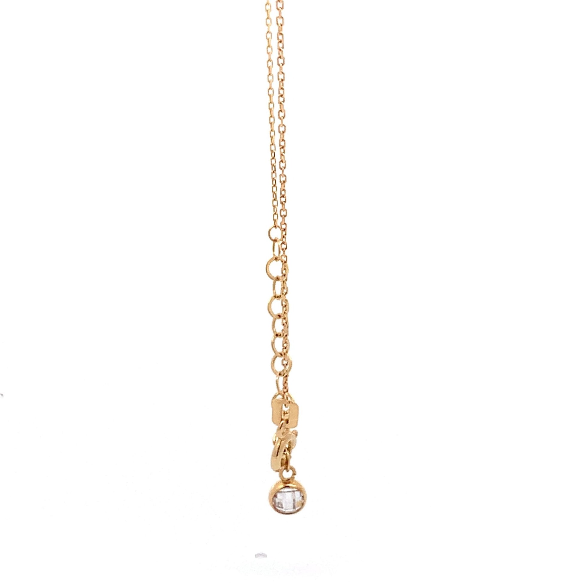 18K Yellow Gold Necklace Chain Pendant Pin 16.5 inches with one inch extension 2.31 grams - Rafant