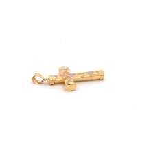 Load image into Gallery viewer, 18K Gold Pendant Cross Religious Tricolor  1.56 grams - Rafant
