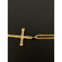 Load image into Gallery viewer, 18K Gold Necklace Chain 16 inches with Cross Pendant 2.53 grams - Rafant
