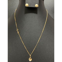 Load image into Gallery viewer, 18K Gold Necklace Chain 17.75 inches Round Circle Pendant with Earrings Set 1.81 grams - Rafant
