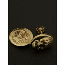 Load image into Gallery viewer, 18K Gold Earrings Stud Woman Lady Oval 1.14 grams - Rafant

