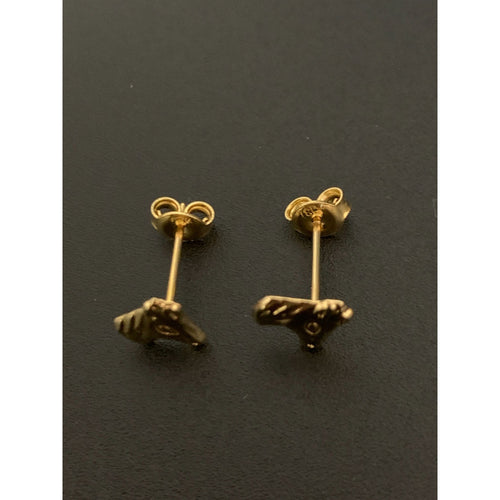 18K Gold Earrings Stud Horse 1.03 grams - Rafant