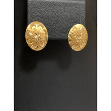 Load image into Gallery viewer, 18K Gold Earrings Stud Oval 1.96 grams - Rafant
