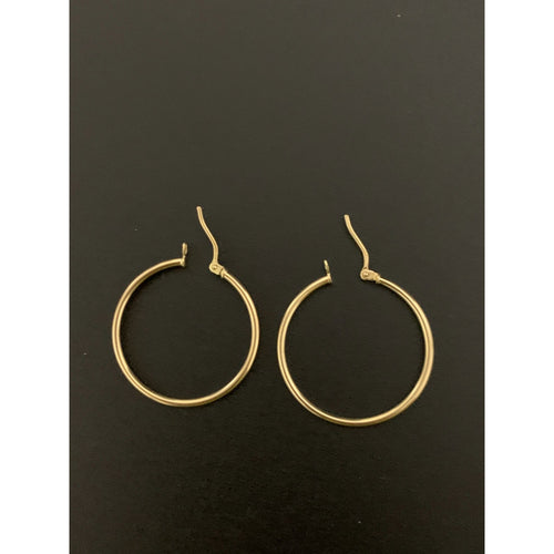 18K Gold Earrings Hoops Loops 1.33 grams - Rafant