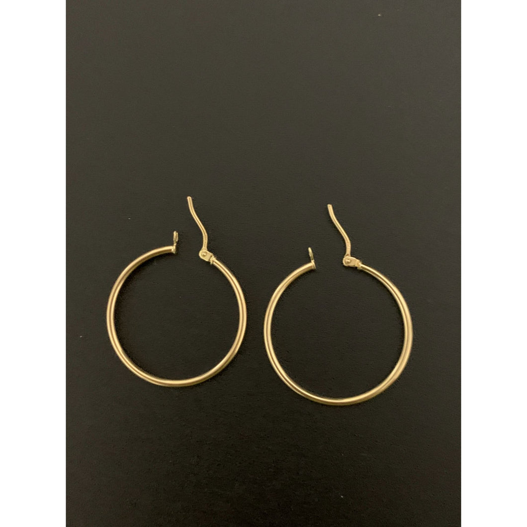 18K Gold Earrings Hoops Loops 1.33 grams - Rafant
