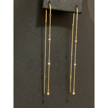 Load image into Gallery viewer, 18K Gold Earrings Threader Beaded White Yellow Gold 1.05 grams - Rafant
