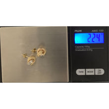 Load image into Gallery viewer, 18K Gold Earrings Stud Knot White Yellow Rose Gold - Rafant
