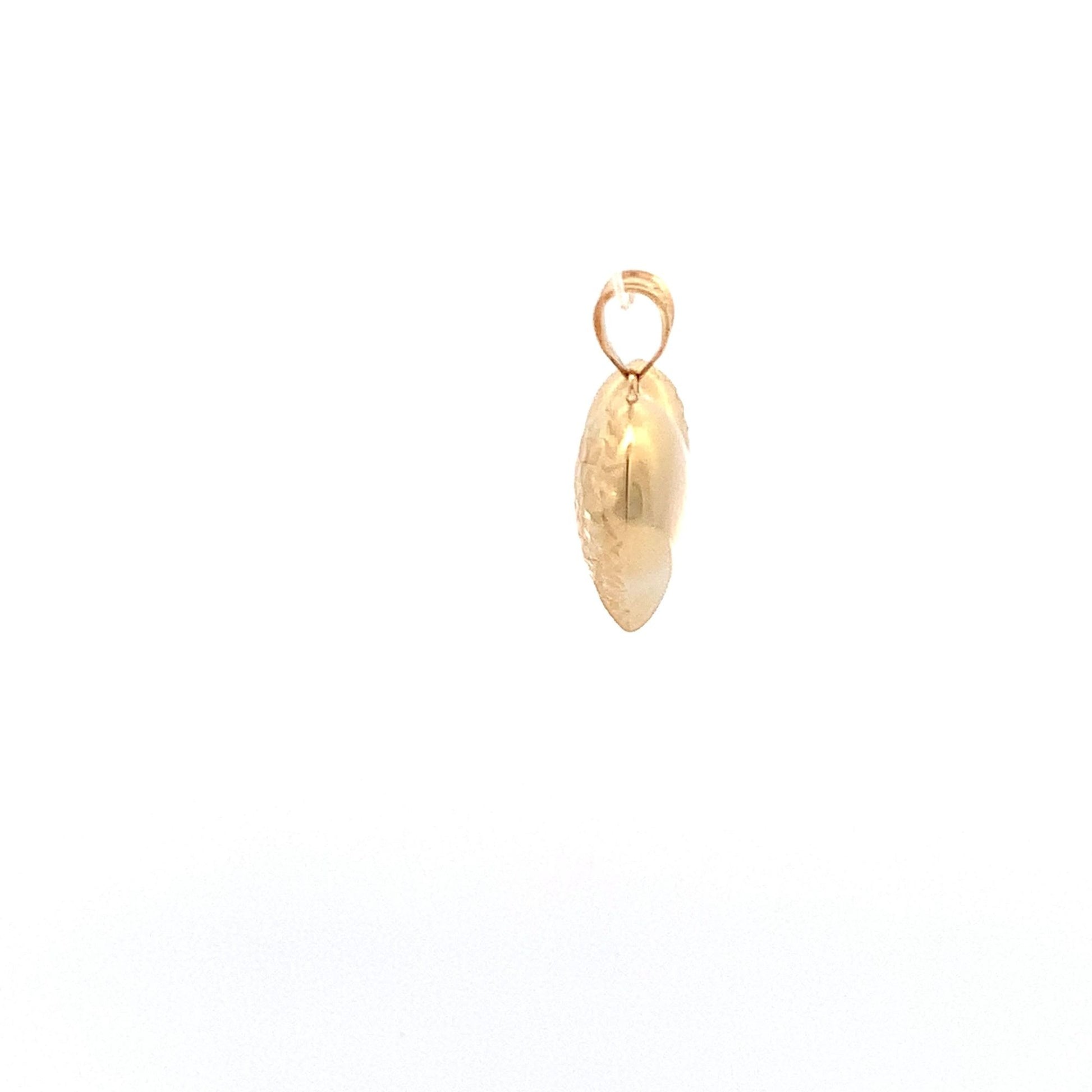 18K Yellow Gold Pendant Puffed Heart 1.53 grams - Rafant
