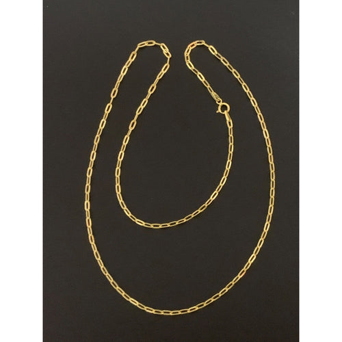 18K Gold Necklace Chain Paper Clip Small Links 2.18 grams Size 19.50 inches - Rafant