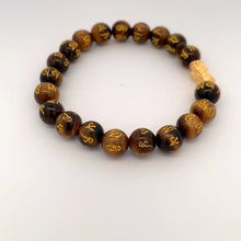Load image into Gallery viewer, 24K Gold Piyao Pixiu Lucky Charm Bracelet Tiger Eye Gemstones 8mm - Rafant
