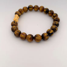Load image into Gallery viewer, 24K Gold Piyao Pixiu Lucky Charm Bracelet Tiger Eye Gemstones 8mm - Rafant
