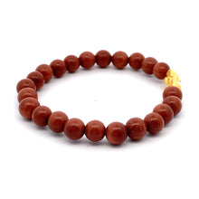 Load image into Gallery viewer, 24K Gold Piyao Pixiu Lucky Charm Bracelet Sunstone Gemstones 7.5-8mm - Rafant
