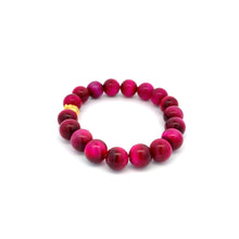 Load image into Gallery viewer, 24K Gold Money Bag Lucky Charm Bracelet Pink Tiger&#39;s Eye Gemstones 10mm - Rafant
