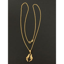 Load image into Gallery viewer, 18K Gold Necklace Chain Twisted 18 inches Love Birds Pendant 2.02 grams - Rafant
