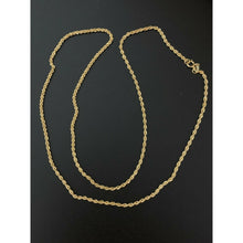 Load image into Gallery viewer, 18K Gold Chain Necklace Rope 22&quot; Saudi Yellow Gold Lightweight Dainty - Rafant
