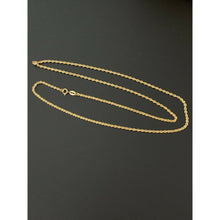 Load image into Gallery viewer, 18K Gold Chain Necklace Rope 22&quot; Saudi Yellow Gold Lightweight Dainty - Rafant
