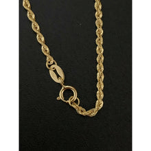 Load image into Gallery viewer, 18K Gold Chain Necklace Rope 22&quot; Saudi Yellow Gold Lightweight Dainty - Rafant
