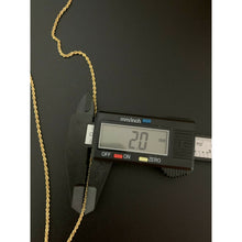 Load image into Gallery viewer, 18K Gold Chain Necklace Rope 22&quot; Saudi Yellow Gold Lightweight Dainty - Rafant
