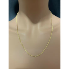 Load image into Gallery viewer, 18K Gold Chain Necklace Rope 22&quot; Saudi Yellow Gold Lightweight Dainty - Rafant
