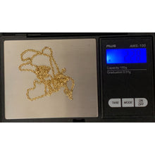 Load image into Gallery viewer, 18K Gold Chain Necklace Rope 22&quot; Saudi Yellow Gold Lightweight Dainty - Rafant
