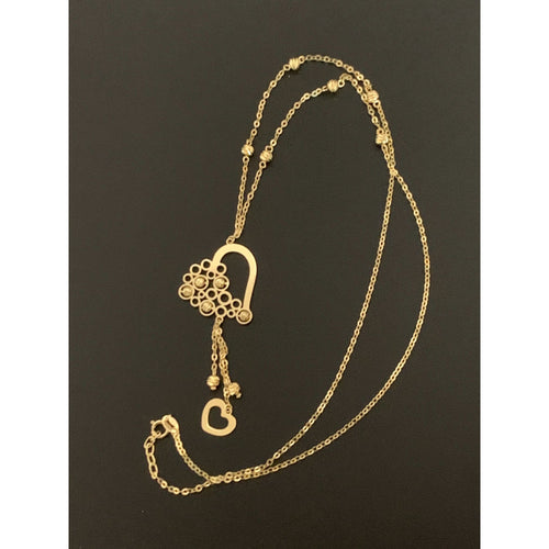 18K Gold Necklace 17.75 inches with Heart Charm 3.34 gams - Rafant