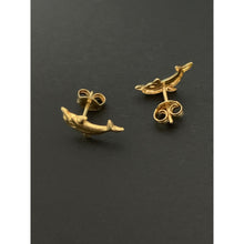 Load image into Gallery viewer, 18K Gold Earrings Stud Dolphin 1.20 grams - Rafant
