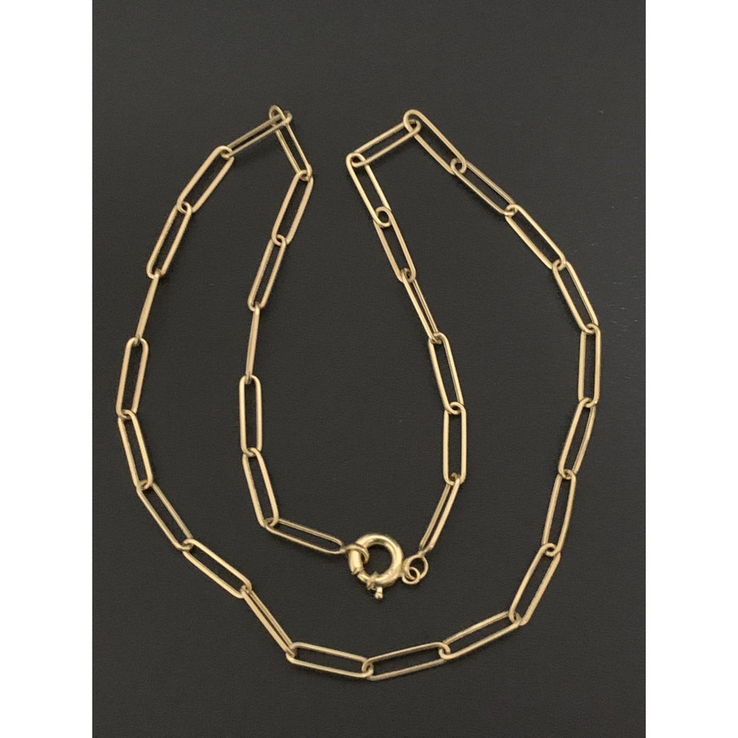 18K Gold Necklace Chain Paperclips 20 inches 4.98 grams - Rafant