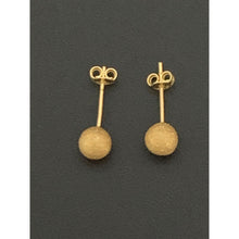 Load image into Gallery viewer, 18K Gold Earrings Stud Ball Frosted Matte 0.85 grams - Rafant
