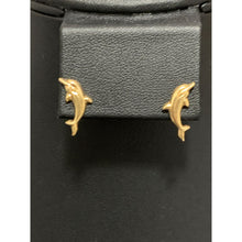 Load image into Gallery viewer, 18K Gold Earrings Stud Dolphin 1.20 grams - Rafant
