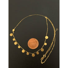 Load image into Gallery viewer, 18K Gold Necklace Chain 16 inches plus 2&quot; Discs Charms 0.90 grams - Rafant
