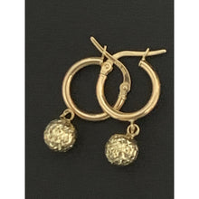 Load image into Gallery viewer, 18K Gold Earrings Hoops Balls Small 1.61 grams - Rafant
