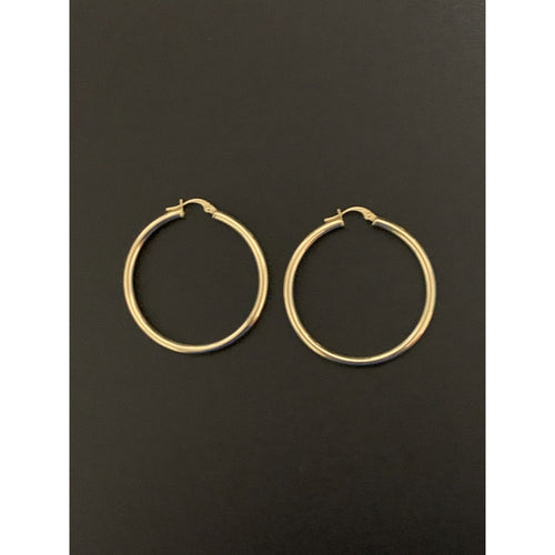 18K Gold Earrings Hoops Loops 2.42 grams - Rafant