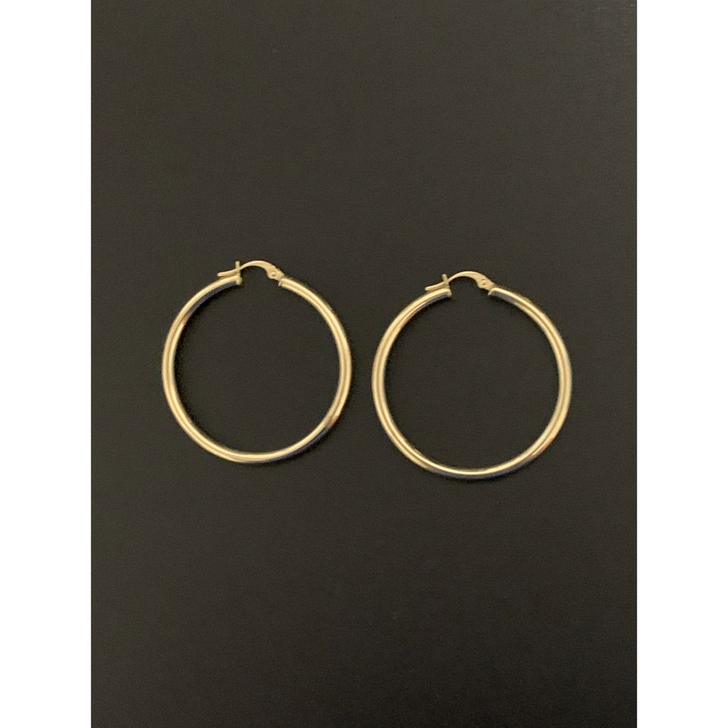 18K Gold Earrings Hoops Loops 2.42 grams - Rafant