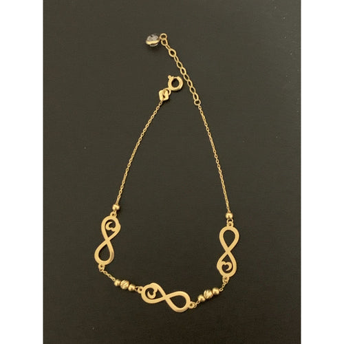 18K Gold Bracelet Infinity 7 inches plus 1 inch extension 2.08 grams - Rafant