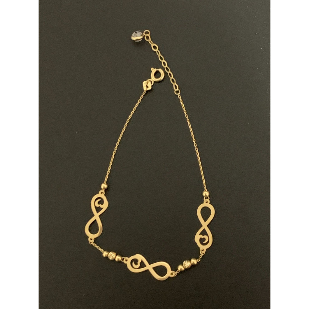 18K Gold Bracelet Infinity 7 inches plus 1 inch extension 2.08 grams - Rafant