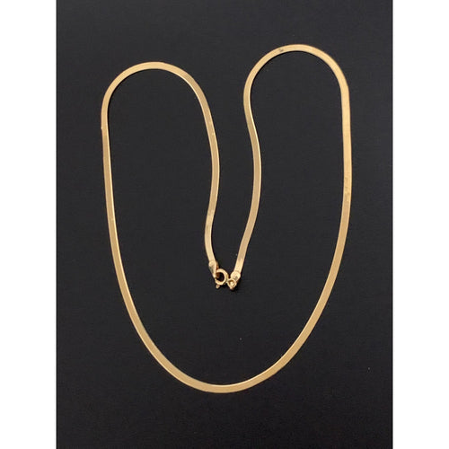 18K Gold Necklace Flat Chain 17.50 inches 4.57 grams - Rafant