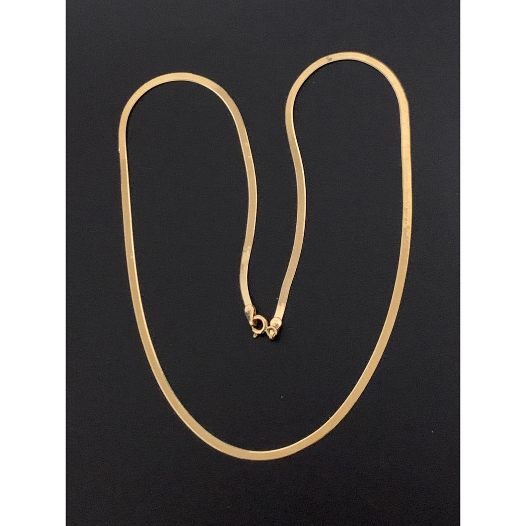 18K Gold Necklace Flat Chain 17.50 inches 4.57 grams - Rafant