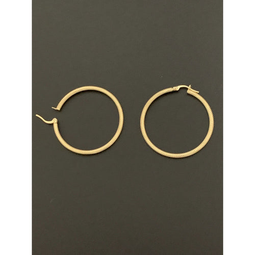 18K Gold Earrings Hoops Loops 2.05 grams - Rafant