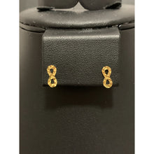 Load image into Gallery viewer, 18K Gold Earrings Stud Infinity Very Tiny 0.44 grams - Rafant
