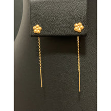 Load image into Gallery viewer, 18K Gold Earrings Threader Flower Very Tiny 0.35 grams - Rafant
