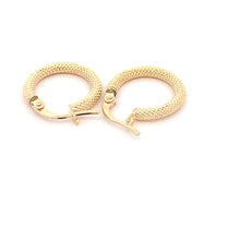 Load image into Gallery viewer, 18K Gold Earrings Hoops Textured Small - Rafant
