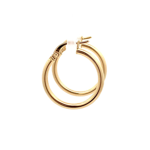 18K Gold Earrings Hoops Polished - Rafant