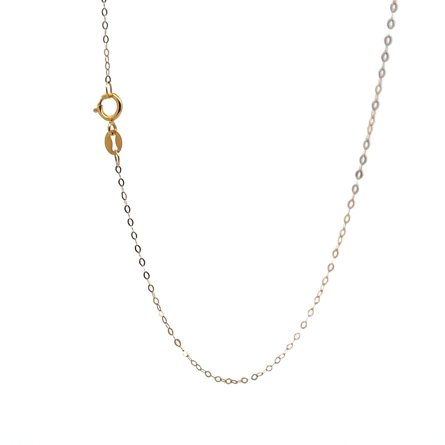 18K Gold Necklace Chain 18 inches Pendant Heart 0.58 grams - Rafant