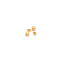 Load image into Gallery viewer, 18K Yellow Gold Earrings Stud Ball Textured 0.63 grams - Rafant
