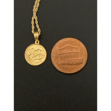 Load image into Gallery viewer, 18K Gold Necklace Chain 18 inches Dragon Round Pendant 1.35 grams - Rafant

