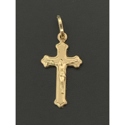 18K Gold Pendant Cross Jesus Christ 0.88 grams - Rafant