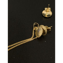 Load image into Gallery viewer, 18K Gold Necklace Chain 17.75 inches Round Circle Pendant with Earrings Set 1.81 grams - Rafant
