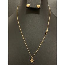 Load image into Gallery viewer, 18K Gold Necklace Chain 18 inches Heart Pendant with Earrings Set 1.80 grams - Rafant
