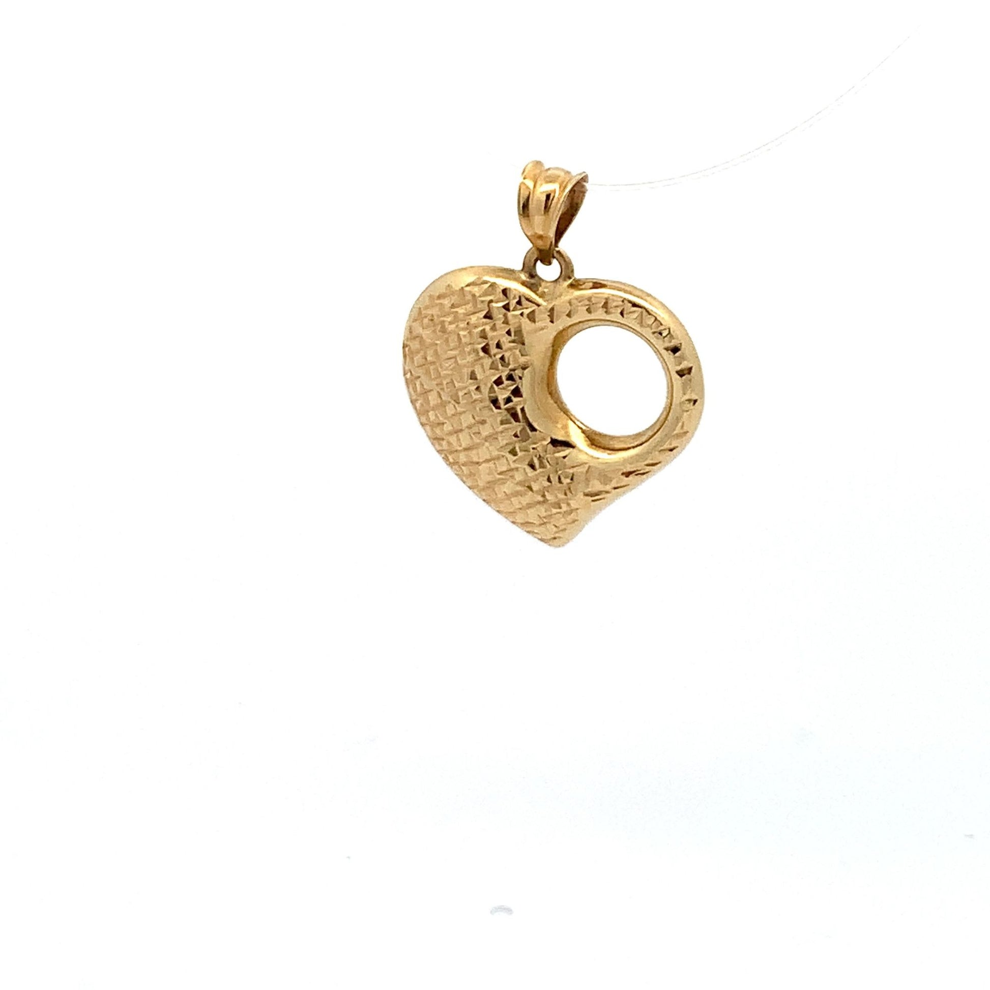 18K Yellow Gold Pendant Heart 1.55 grams - Rafant